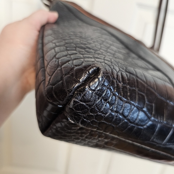 Vintage James Culver Tubac Croc Leather Southwestern Concho Purse - Picture 6 of 10